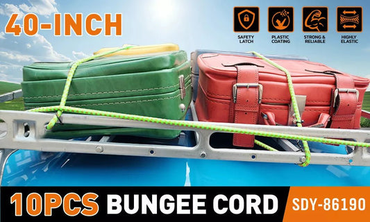 10Pcs Bungee Cords With Hook 40"/1m Outdoor Elastic Bungee Straps Luggage - Direct On Sale