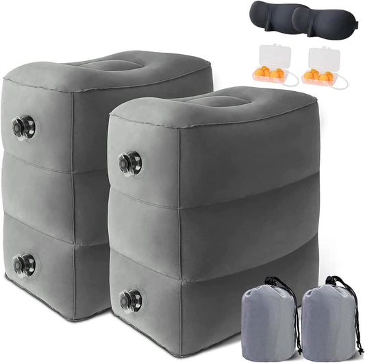 2 Pack Inflatable Foot Rest Pillow for Travel,Travel Accessories, - Direct On Sale