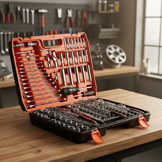 216 - Piece Tool Set with Case - Mechanics Tool Kit with 1/4" & 3/8" Drive Sockets - Direct On Sale