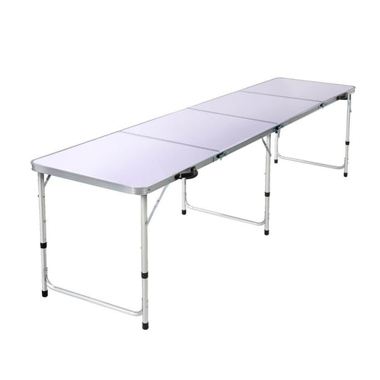 240cm Folding Camping Table Adjustable Height Aluminium Table - Direct On Sale