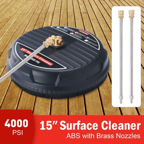 Universal 15-Inch Pressure Washer Surface Cleaner 4000PSI Extension Nozzles Cleaning