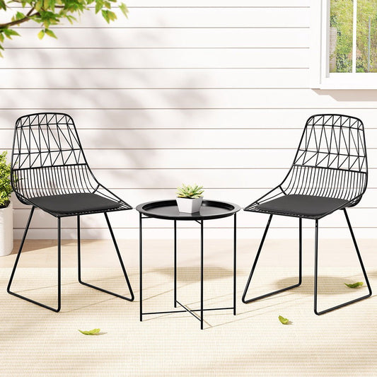 3PC Outdoor Bistro Set Patio Furniture Lounge Chairs Table Garden - Direct On Sale