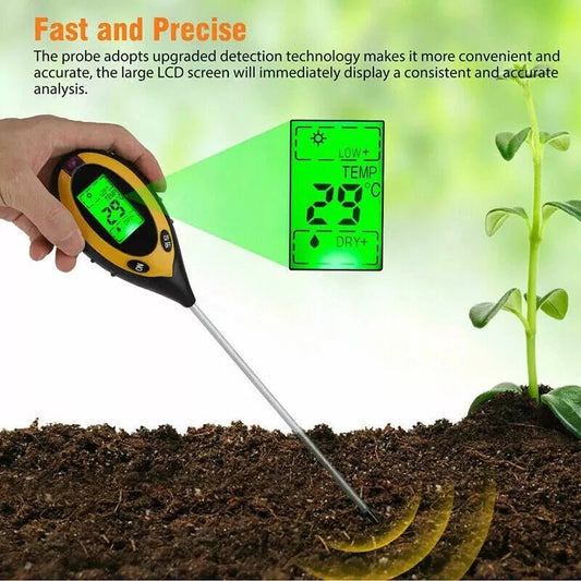 4 in 1 Soil PH Tester Moisture Sunlight Light Test Meter for Garden Plant Lawns - Direct On Sale
