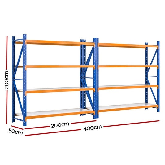 4Mx2M Heavy - Duty Warehouse Storage Rack Set Industrial Shelving - Direct On Sale
