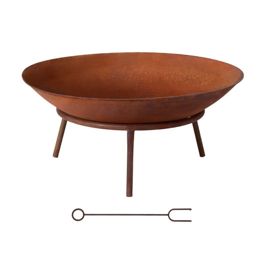 56cm Fire Pit Iron Rustic Bowl Outdoor - Direct On Sale