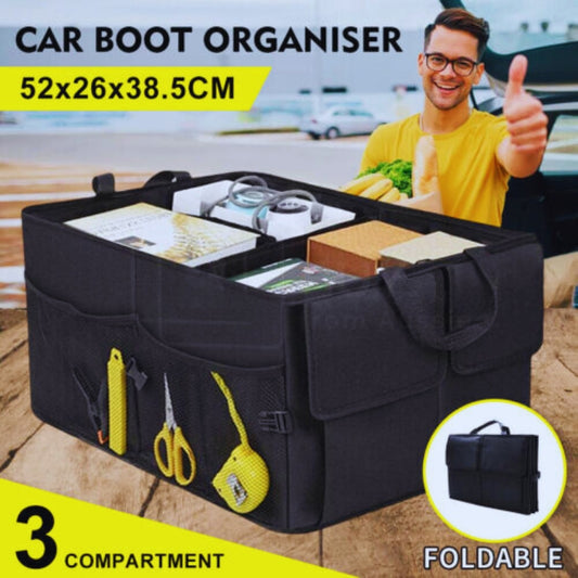 Car Boot Organiser Partition Collapsible Storage Box Trunk Bag Tool Multipurpose