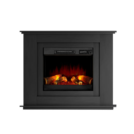 2000W Electric Fireplace Mantle Portable Fire Log Wood Heater 3D Flame Effect Black