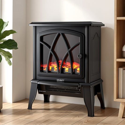 2000W Electric Fireplace Heater Stove Freestanding 3D Flame Effect Indoor Space Heaters