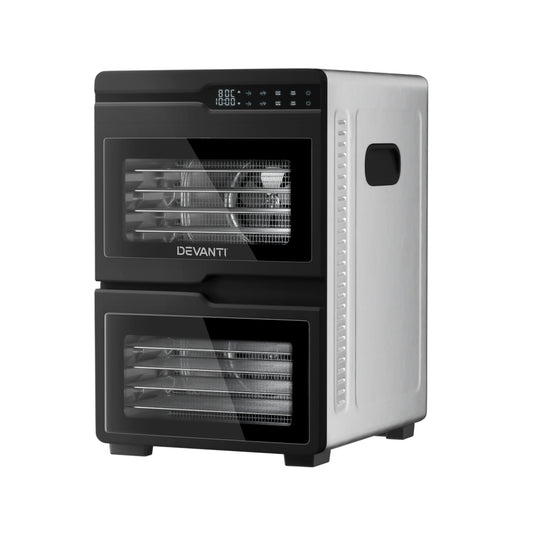 12 Trays Food Dehydrator Dual-Zone Stainless Steel Fruit Jerky Dryer