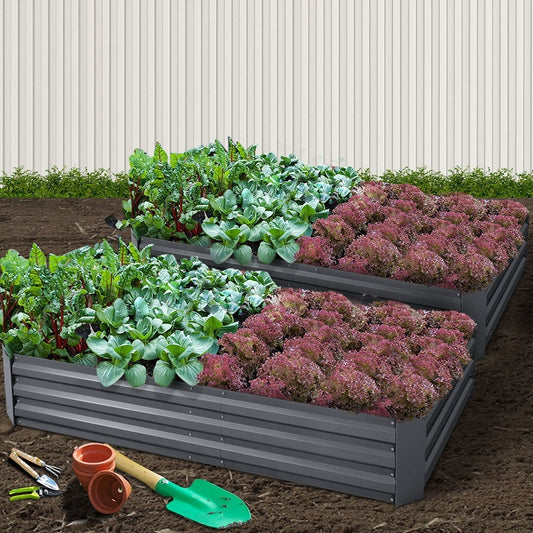 Garden Bed 2PCS 210X90X30cm Galvanised Steel Raised Planter
