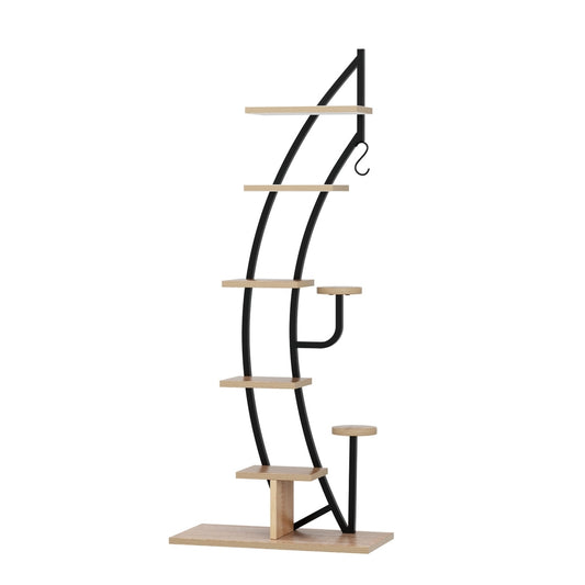 6-Tier Half-Moon Plant Stand Indoor & Outdoor