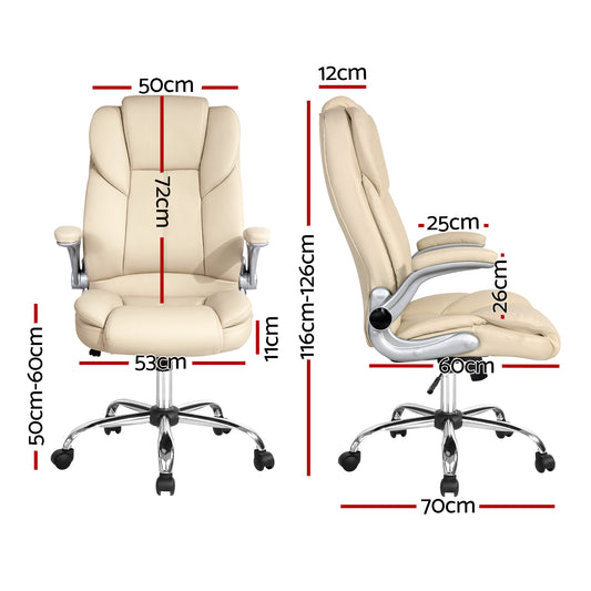 Kea Executive Office Chair Leather Beige