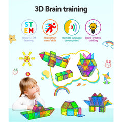 60pcs Kids Magnetic Tiles Blocks Building Educational Toys Children Gift STEM
