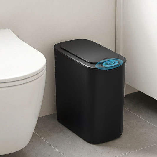 Automatic motion sensor kitchen bin in black