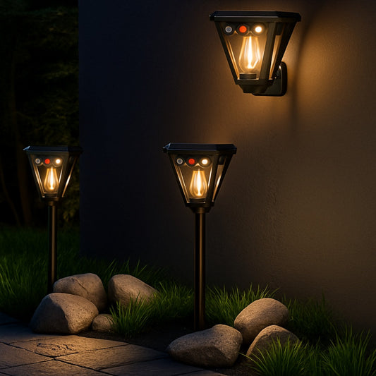 Solar Motion Sensor Wall Lights (2-Pack) – Waterproof Outdoor Garden & Patio Lighting