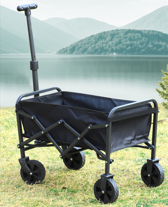 Foldable Camping Wagon Portable Outdoor Utility Cart with Retractable Handle