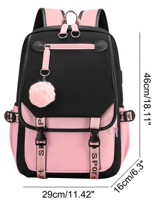 K-Pop Demon Hunters Anime School Backpack Cute Cartoon Bag for Students black_tfrf black 1