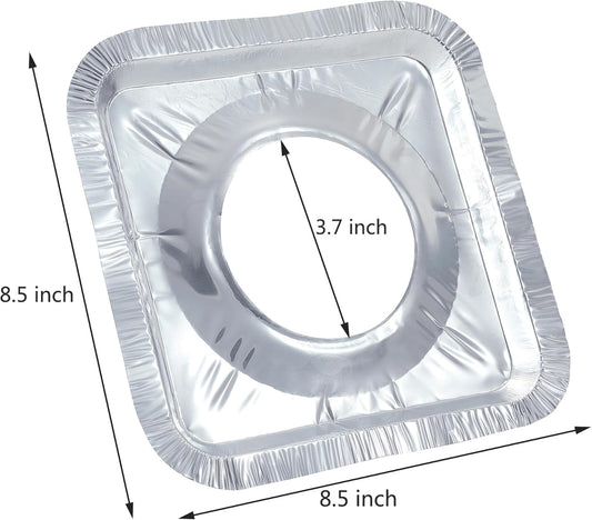 50-Pack Aluminium Foil Stove Burner Covers – Disposable Gas Stove Protectors