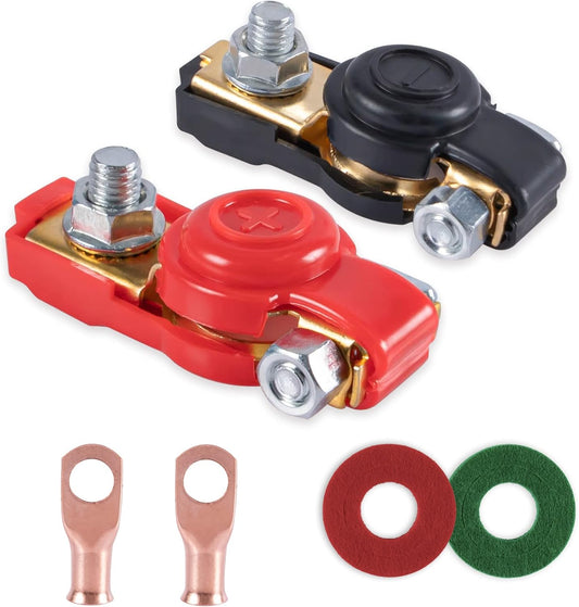 Car Battery Terminal Connector Classification Kit, Pure Copper Negative and Positive Cable Ends with Plastic Cover