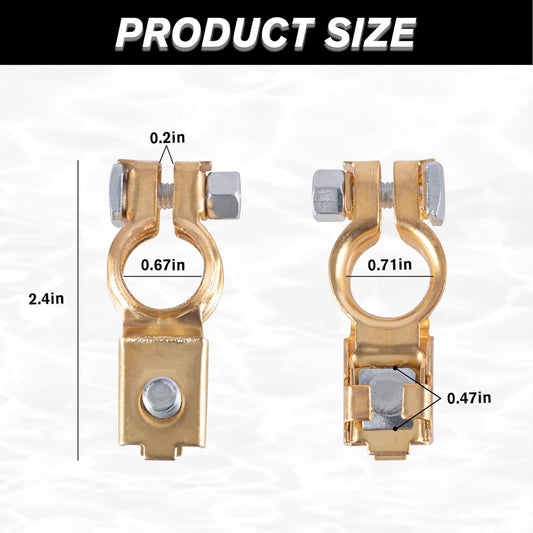 Car Battery Terminal Connector Classification Kit, Pure Copper Negative and Positive Cable Ends with Plastic Cover