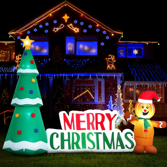 Christmas Inflatable Gingerbread Man 1.5M Height LED Decorations Illuminated