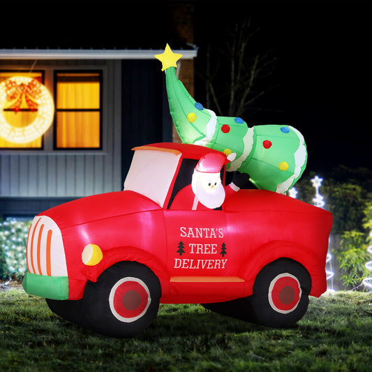 1.6m Santa on Truck Christmas Inflatable – Indoor Outdoor Decoration
