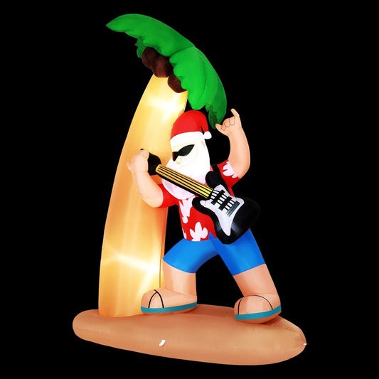 2.1m Santa with Guitar Christmas Inflatable – Indoor Outdoor Decoration