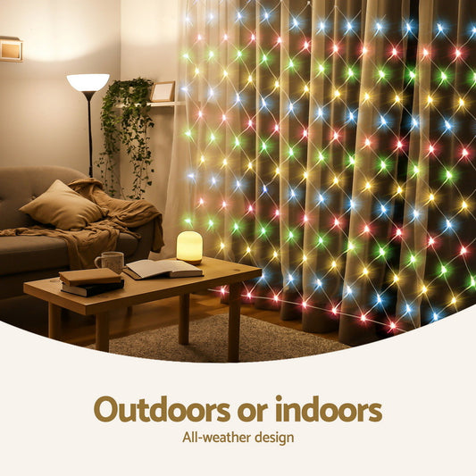Christmas Lights 5Mx3M Net String Light 600 LED Colourful Beads