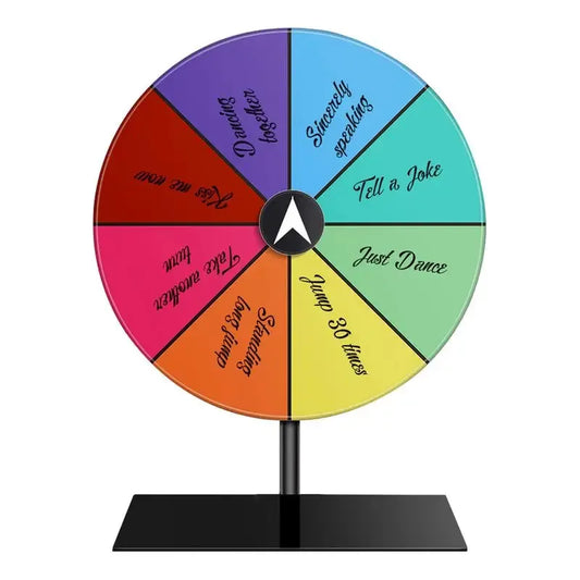 Spinning Prize Wheel – 8-Colour DIY Wheel of Fortune Game with Stand & Suction Base