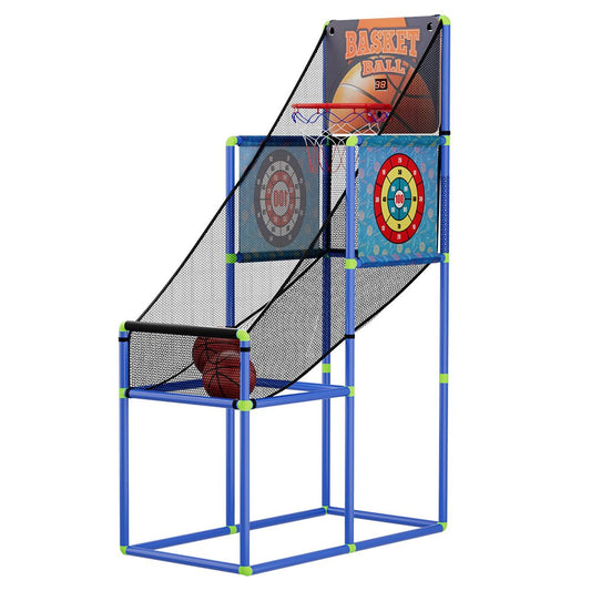 Basketball Arcade Game Electronic Scorer 3 Games Adjustable Kids Blue - Direct On Sale