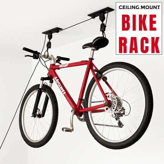 Ceiling Mount Bike Rack Pulley System - 40kg Capacity Ceiling Bike Storage Rack