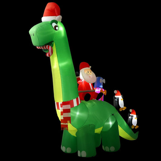 Christmas Inflatable Santa Dinosaur 3.8M Illuminated Decorations - Direct On Sale