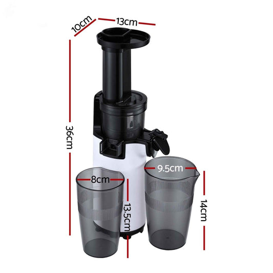 Cold Press Slow Juicer Fruit Juice Extractor 130W White - Direct On Sale