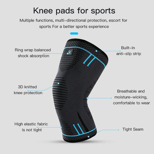 Compression Knee Support Sleeve Elastic Breathable Knee Pads Brace Springs Gym Sports Protector Basketball Volleyball Run - Direct On Sale