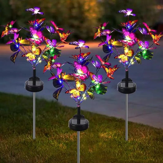 Garden LED Solar Colorful Butterfly Lawn Light Waterproof Backyard Frontyard Light