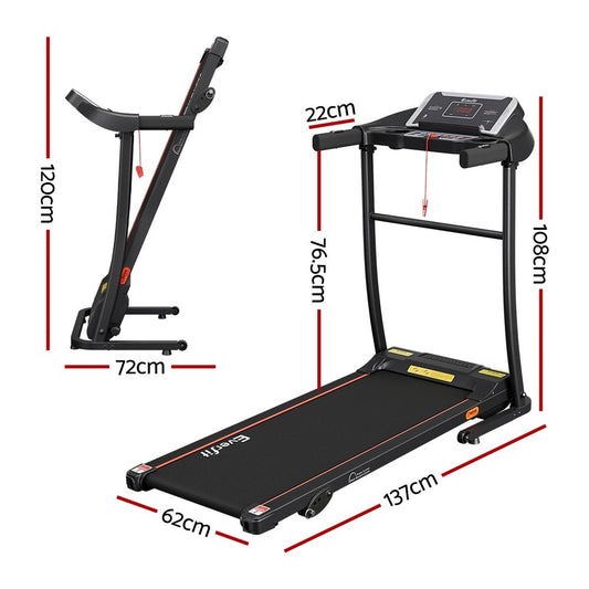 Electric Treadmill with Foldable Design and LCD Display Incline 400mm - Direct On Sale