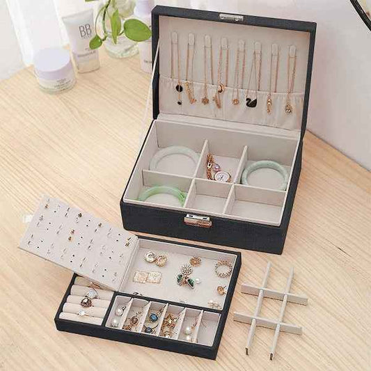 Elegant 2 - Tier Jewelry Box with Lock & Key - Direct On Sale