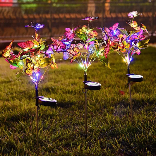 Garden LED Solar Colorful Butterfly Lawn Light Waterproof Backyard Frontyard Light