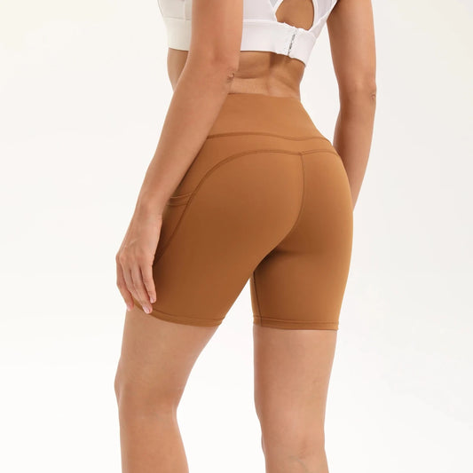 F78 Women Yoga Legging Short High Waist With Side Pockets - Direct On Sale