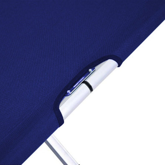 Folding Camping Bed Portable Aluminium Camp Cot with Carry Bag Blue - Direct On Sale