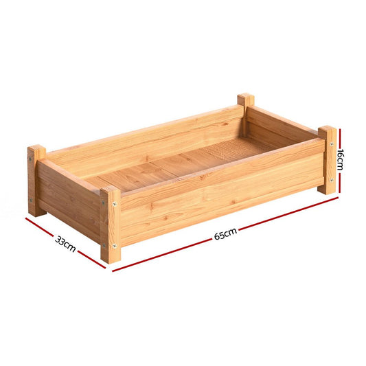 Garden Bed 65x33x16cm Wooden Planter Box Raised Container Growing - Direct On Sale