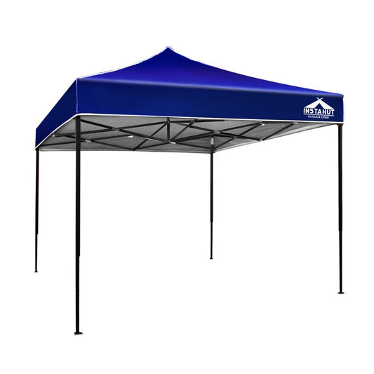 Gazebo Pop Up Marquee 3x3 Folding Tent Outdoor Camping 500D Oxford Blue - Direct On Sale