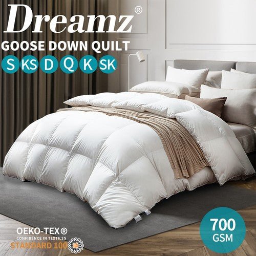 Goose Down Quilt 700GSM Duvet Doona Quilts Winter All Season Queen King - Direct On Sale