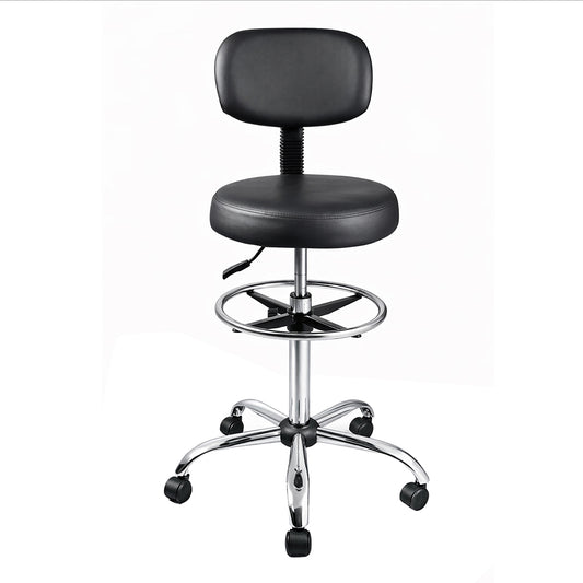 Levede Swivel Office Chair Ergonomic Stool Height Adjustable Footrest Backrest-2029334093073879041