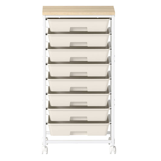 Levede 8 Drawers Storage Trolley Utility Cart Plastic Mobile Organiser Unit-2029334094093094913