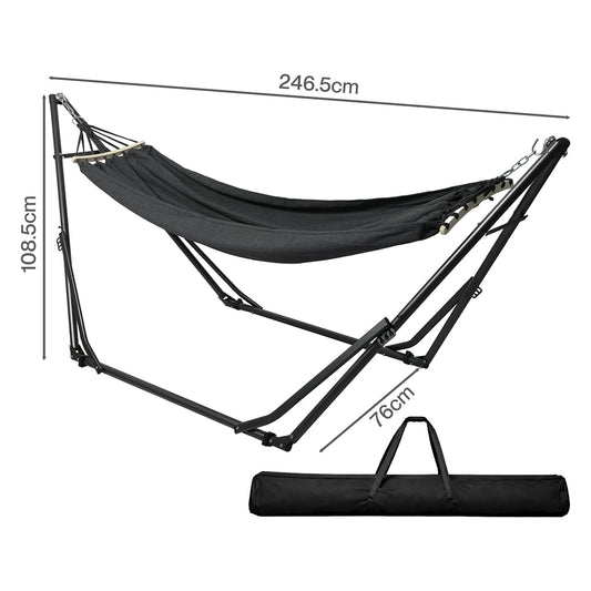 Mountview Foldable Hammock Hanging Chair with Stand Portable 3 Gear Adjustable-2029334100573294594