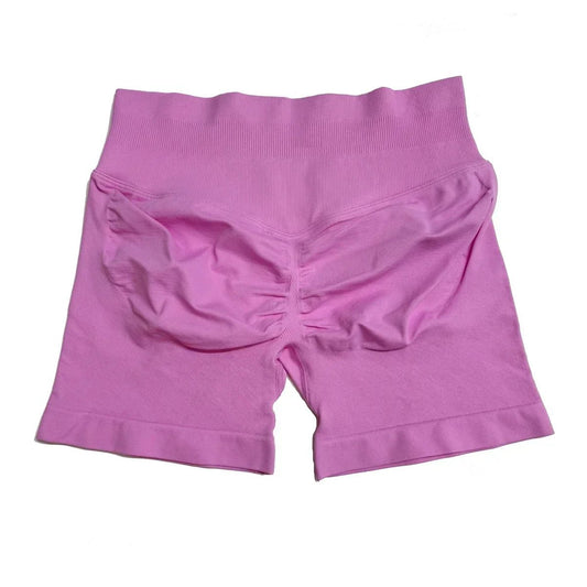 Impact Shorts 12cm Low Ribbed Band Yoga Shorts Seamless Gym Wear Fitness - Direct On Sale