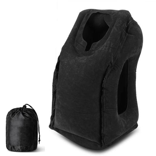 Inflatable Air Cushion Travel Pillow for Airplane Office Nap Rest Neck Head Chin - Direct On Sale