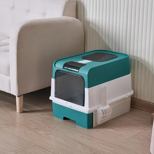 Large Enclosed Cat Litter Box with Drawer – Stylish Cat Litter Box Furniture - Direct On Sale