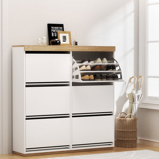 Shoe Rack Cabinet 3 - Tier 45 Pairs White - Direct On Sale